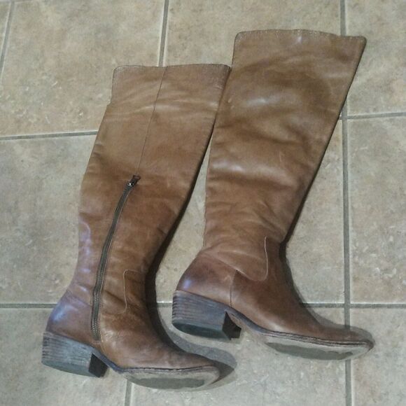 KORK-EASE TALL Brown Leather Low Heel Knee High BOOTS US 9 EU 40.5 - Picture 8 of 12